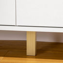 Cassettiera 6 Cassetti con Maniglie Laminate 120x40x76 cm in Legno di Pino Bianca e color Legno