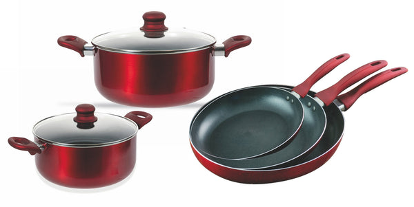 online 7-teiliges Kochgeschirr-Set aus antihaftbeschichtetem Aluminium Villa d'Este Home Tivoli Red Velvet