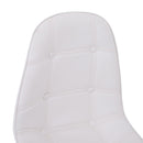 Set 2 Sedie da Pranzo di Design Imbottite con Gambe in Legno e Metallo Crema 