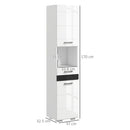 Mobile a Colonna per Bagno 37x32,5x170 cm in MDF Bianco