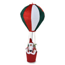 Decorazione Natalizia Mongolfiera di Babbo Natale Ø40x92 cm in Velluto Bianco Verde e Rosso      