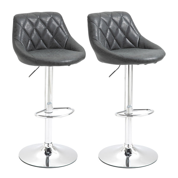 Set mit 2 Barhockern 51,5 x 48 x 83-104 cm in schwarzem Kunstleder sconto