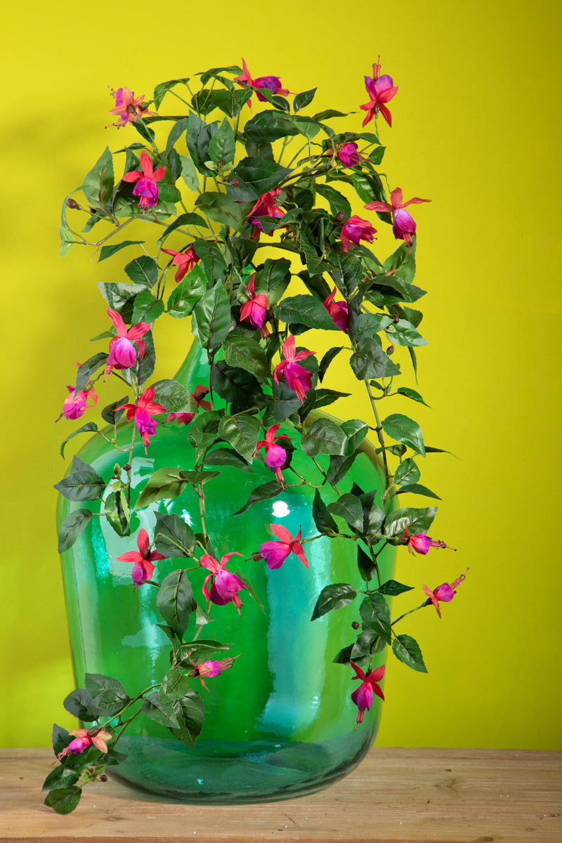 Set 2 Pianta Artificiale di Fuxia Pendente Altezza 80 cm Rosa