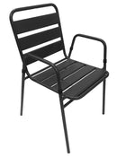 Set 6 Sedie da Giardino in Acciaio Krystin Antracite