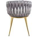 Set 2 Sedie per Sala da Pranzo e Ufficio in Velluto Grigio Sedia Ergonomica