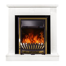 Camino Elettrico da Pavimento 86,5x82x25 cm Effetto Fiamma 2000W Donald & Meridian Bianco/nero