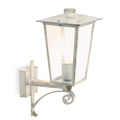 Lampada Applique Lanterna in Alto Colore Bianco e Oro per Esterno Linea White Livos