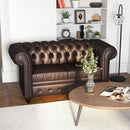 Divano 2 Posti 160x84x80 cm in Similpelle Marrone