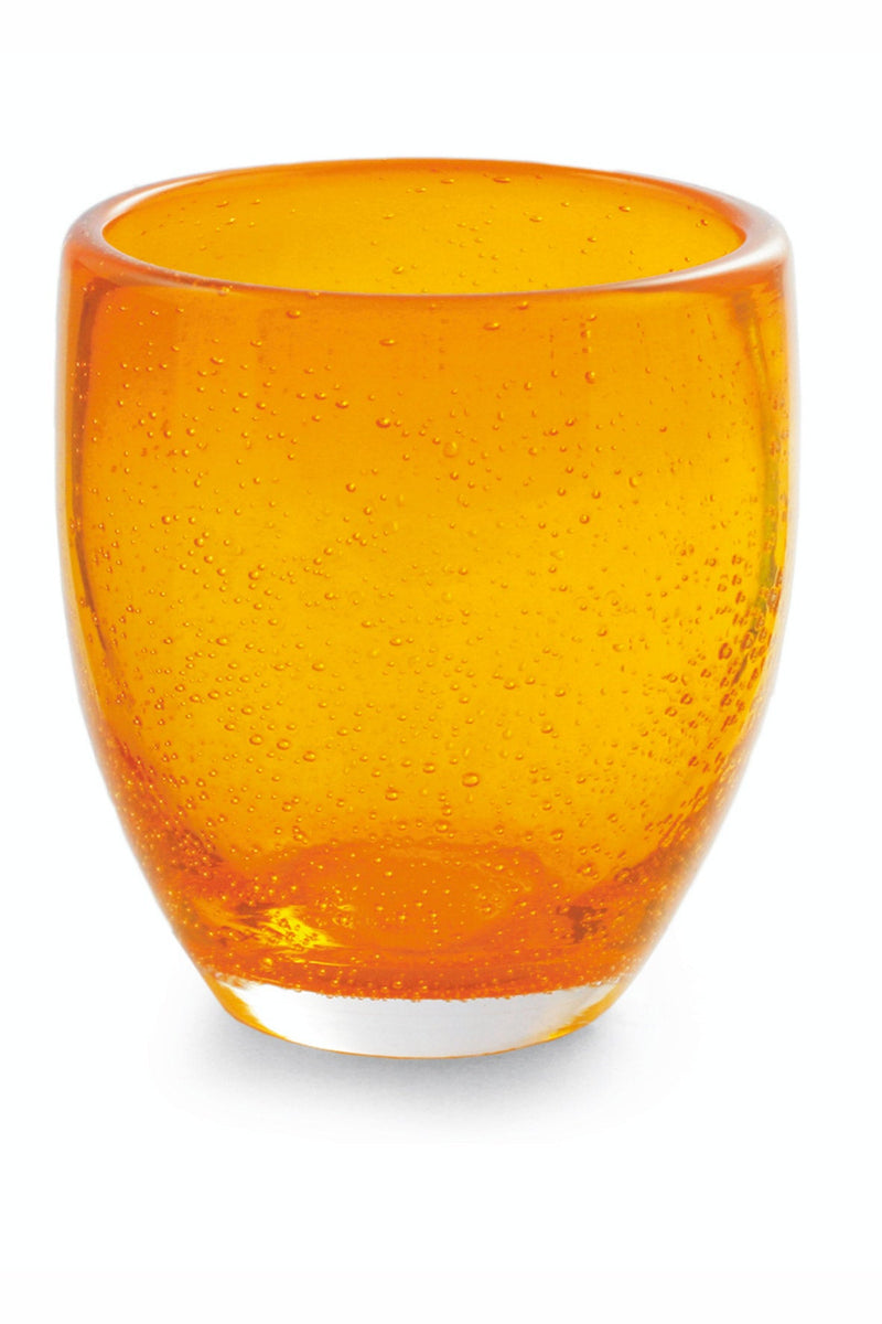 Set 6 Bicchieri Ø7,3x10 cm in Vetro Soffiato Villa d'Este Home Tivoli Acapulco Arancioni