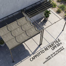 Pergola Addossata 3x3 m con Tetto Retrattile Scorrevole UV30+ e Fori di Drenaggio Grigio Scuro      