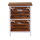 Cassettiera 2 Cassetti in Legno 30x27x47cm Atena Noce e Bianca