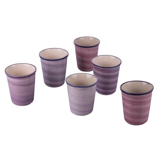 Set mit 6 Wassergläsern Baita Provence aus Keramik Villa d'Este Home Tivoli Rosa acquista