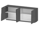 Credenza 4 Ante 200x44x86 cm Pongo 4A Grigio Antracite Opaco  