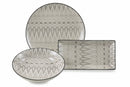 Servizio Piatti 18 Pezzi in Gres Villa d'Este Home Tivoli Confusion Bianco e Grigio