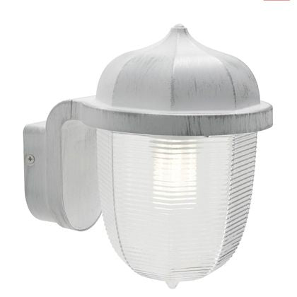 acquista Achteckige Wandleuchte in Weiß und Silber für Outdoor Short Sovil Line