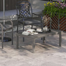 Tavolo per Esterni Rettangolare 100x60 cm in Alluminio Effetto Legno Marrone
