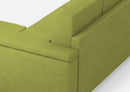 Divano 2 Posti con Pouf 168x145x85 cm Marrak in Tessuto Verde