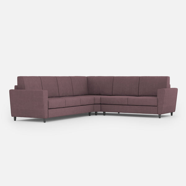 Divano Angolare 6 Posti 288x228x85 cm Yasel in Tessuto Prugna sconto