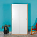 Armadio 94x182z52 cm sonoma bianco con ante scorrevoli