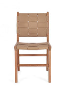 Set 2 Sedie 46x59x85 cm Caroline in Pelle Tortora