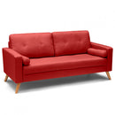 Divano 3 Posti 181x79x84 cm in Tessuto Rosso