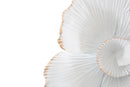 Specchio Bianco Flower 82x2,6x85,5 cm in Ferro Specchio e MDF Bianco e Oro