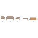 Set da Giardino in Alluminio Vorghini Albissola Legno e Tortora