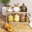 Set 6 Barattolini con Stand Ø7,5x11 cm 90 ml in Ceramica VdE Tivoli 1996 Baita