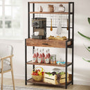 Mobile Scaffale da Cucina 5 Ripiani 1 Cassetto 80x40x160 cm Portaoggetti