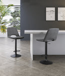Set 2 Sgabelli Alex 45x52x88,5/103,5 cm con Alzata a GAS in Tessuto Easy-Clean Grigio      