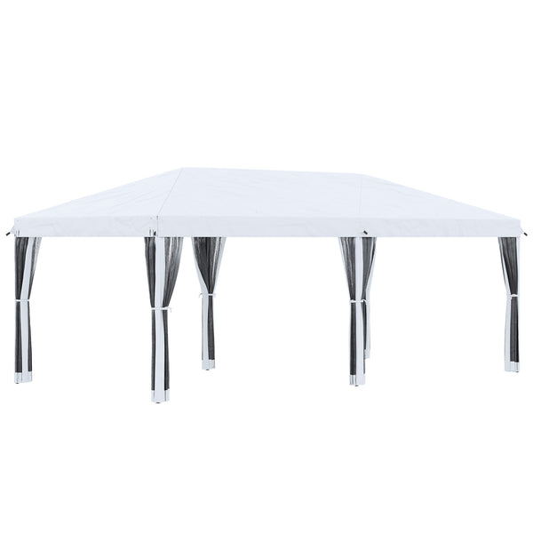 prezzo Gazebo da Giardino 6x3 m Pieghevole con Zanzariera e Borsa di Trasporto in Acciaio e Tessuto Oxford Crema