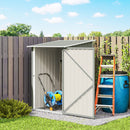 Casetta da Giardino Porta Attrezzi 100x104x160 cm con Porta in Acciaio Galvanizzato Grigio Chiaro      