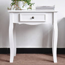 Consolle con 1 Cassetto in Legno 80x37x75 cm Ryan Bianco