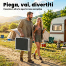 Tavolo Campeggio Pieghevole 60x40x 60 cm Picnic con Ripiano a Rete in Alluminio e MDF Nero      