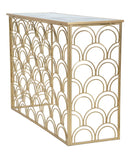 Console Arc 120x40x80,5 cm in Ferro MDF e Vetro Oro e Multicolor