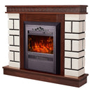 Camino Elettrico da Pavimento 87,4x108x24,5 cm Effetto Fiamma 2000W Nazarii mini & Cristina Noce