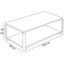 Tavolino Basso da Caffè 100x48x43 cm 2 Livelli Design Luxury Effetto Marmo Bianco 