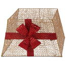 Gonna per Albero di Natale a Pacco Regalo 45x45x27,5 cm con 40 LED Bianco Caldo