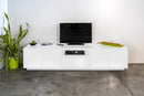 Mobile TV 4 Ante 1 Cassetto 220,1x41,5x46 cm Bloom Bianco Lucido