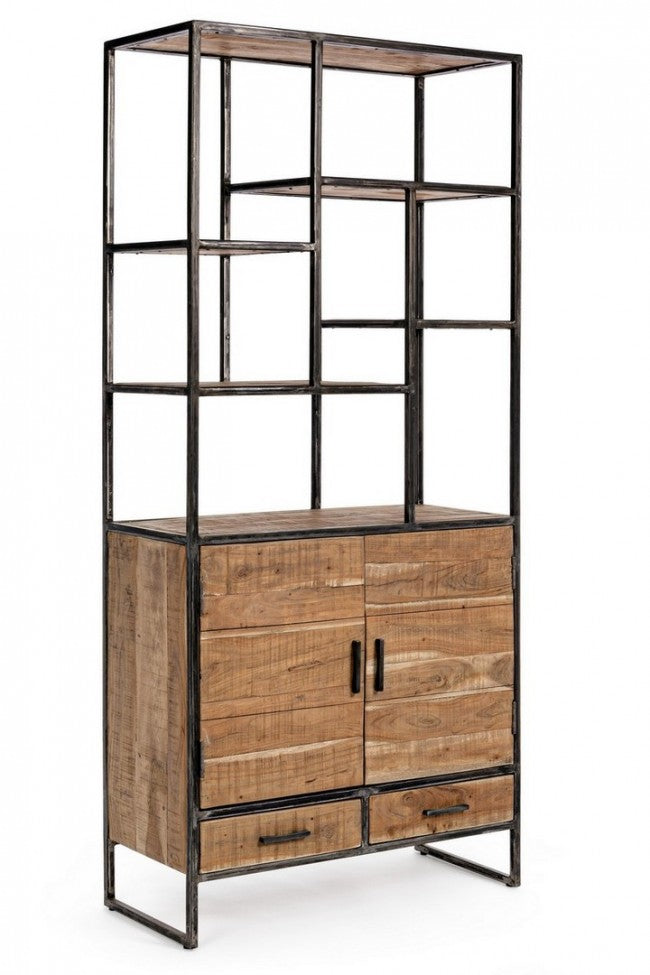 Libreria 2 Ante 2 Cassetti 90x40x200h cm Elmer 