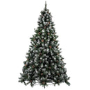 Albero di Natale Innevato Marilleva 240 cm 1388 Rami Super Folto con Pigne in PVC Verde      