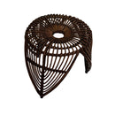 Sgabello Tondo in Polyrattan Ø49x43cm Small Marrone