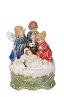 Carillon Natalizio Angelo con Bambini 25 cm in Resina