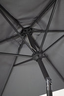 Ombrellone da Giardino con Snodo 6 Stecche Ø270x235h cm Telo in Poliestere Kalife Grigio Scuro 