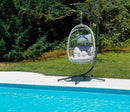 Amaca Dondolina da Giardino 96x198x115 cm in Corda e Alluminio Grigio e Antracite