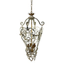 Lampadario 4 Luci in Metallo 46x90x46cm Sbiancato