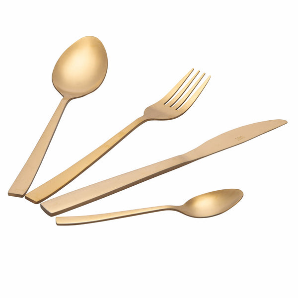 Service Besteckset 24-teilig Mattgold in Stahl Villa d'Este Home Tivoli Modern prezzo