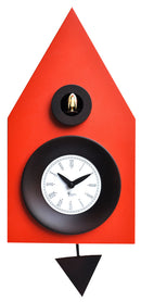 Orologio a Cucù da Parete 20x36x13cm Pirondini Italia Dark Rosso
