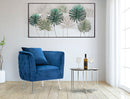 Poltrona Bucarest Blu Elettrico 76x74x73 cm in Playwood Spugna Tessuto e Metallo Blue e Oro