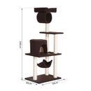 Albero Tiragraffi con Rivestimento in Pelle Marrone scuro 58x40x140 cm 